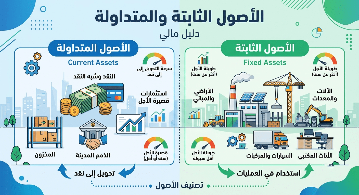 الأصول الثابتة والمتداولة